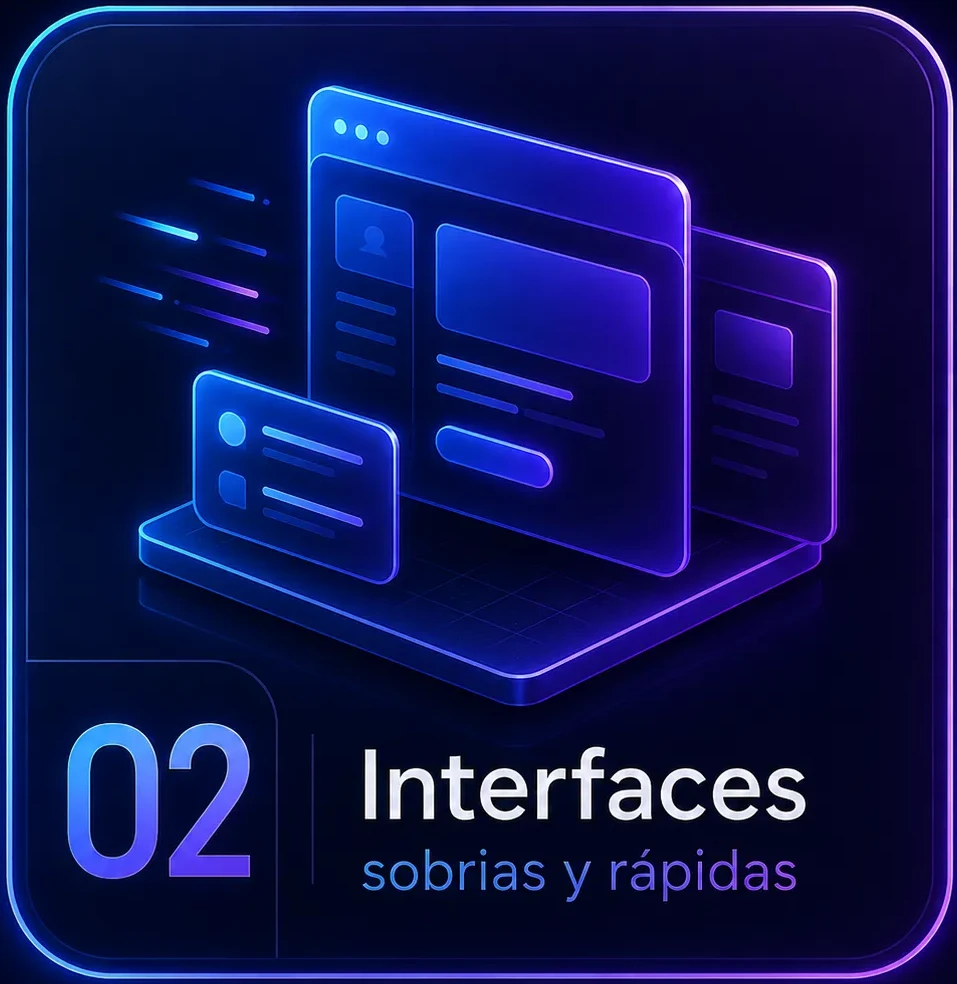Interfaces sobrias y rápidas